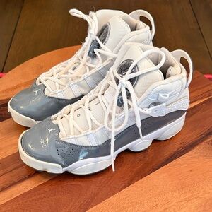 Jordan Kids High-Top Sneakers - Gray and White